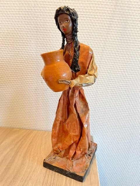 Vintage handgemaakte pop papier mache. Mexico, Ophalen, Mexico, Papier/karton, Handgemaakt