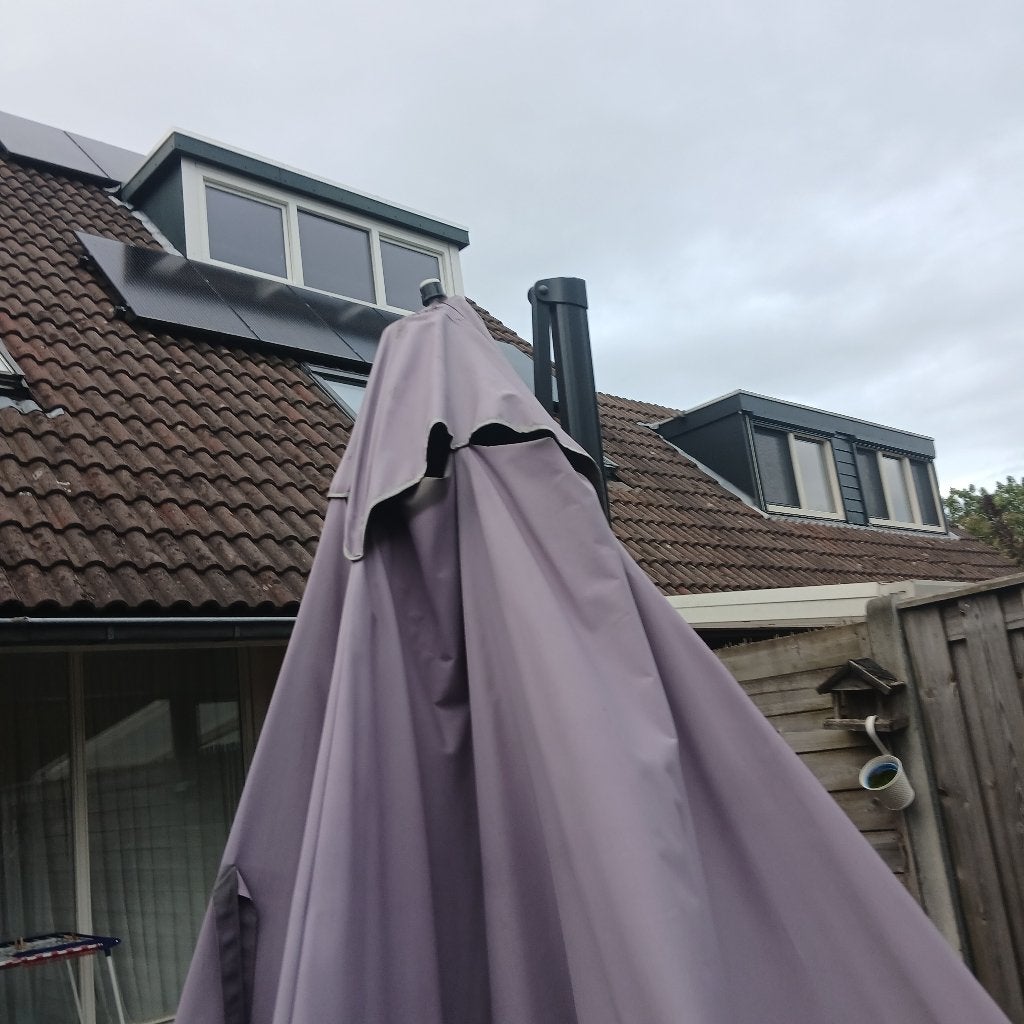 Grote zweefparasol, Ophalen, Gebruikt, Zweefparasol, Kantelbaar