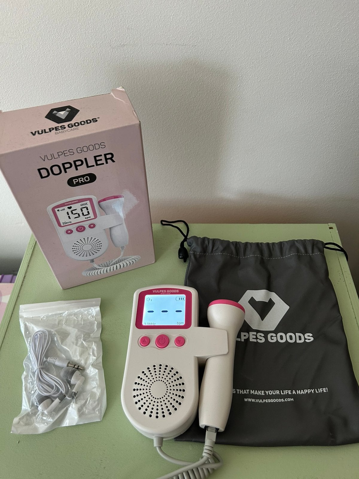 Doppler hartslagmeter baby Vulpes Goods, Kinderen en Baby's, Ophalen of Verzenden, Zo goed als nieuw