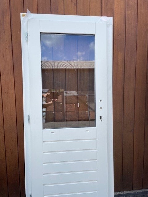 Lugarde deur PE61 wit 194x77cm Nieuw van €1016,55 Nu €509,00, Tuin en Terras, Nieuw, Minder dan 200 cm, 1 raam, Hout