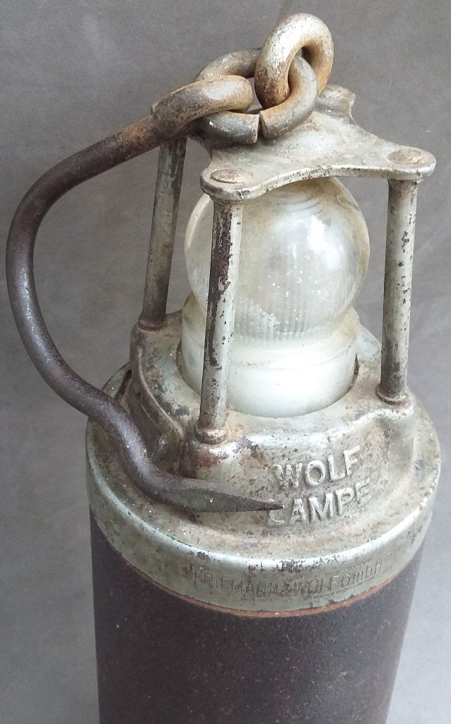 Om 1910 - 1940 GROTE Mijnlamp Mijnwerkerslamp Mijnbouw Lamp, Antiek en Kunst, Antiek | Lampen, Ophalen of Verzenden