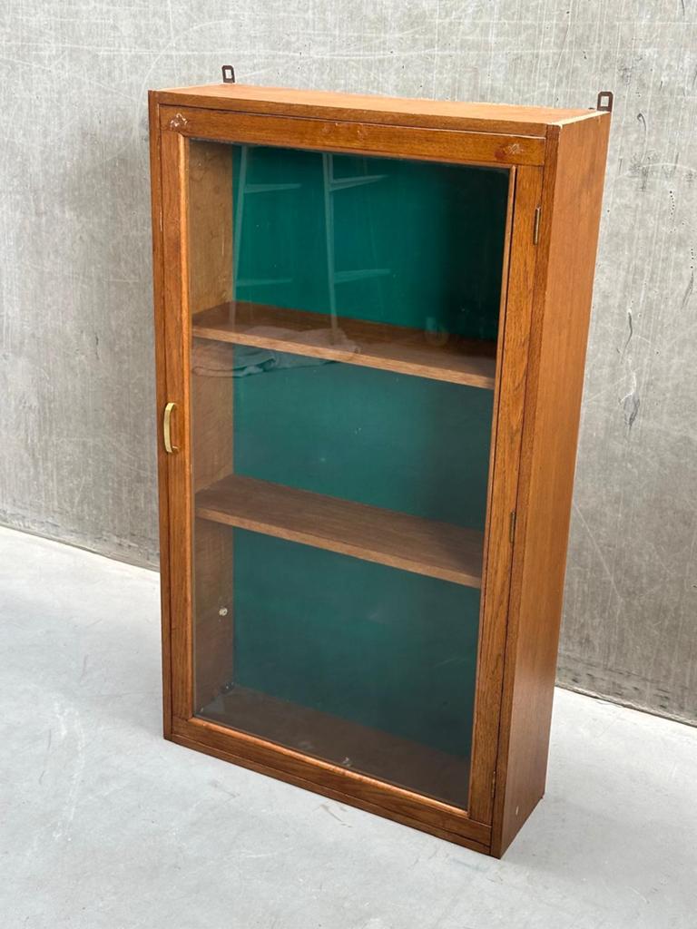 Vintage Art Deco wandvitrine met glazen deur, Ophalen, X, X, X