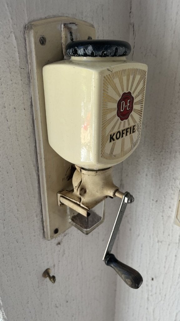 Vintage Douwe Egberts D.E. wandkoffiemolen, Ophalen of Verzenden