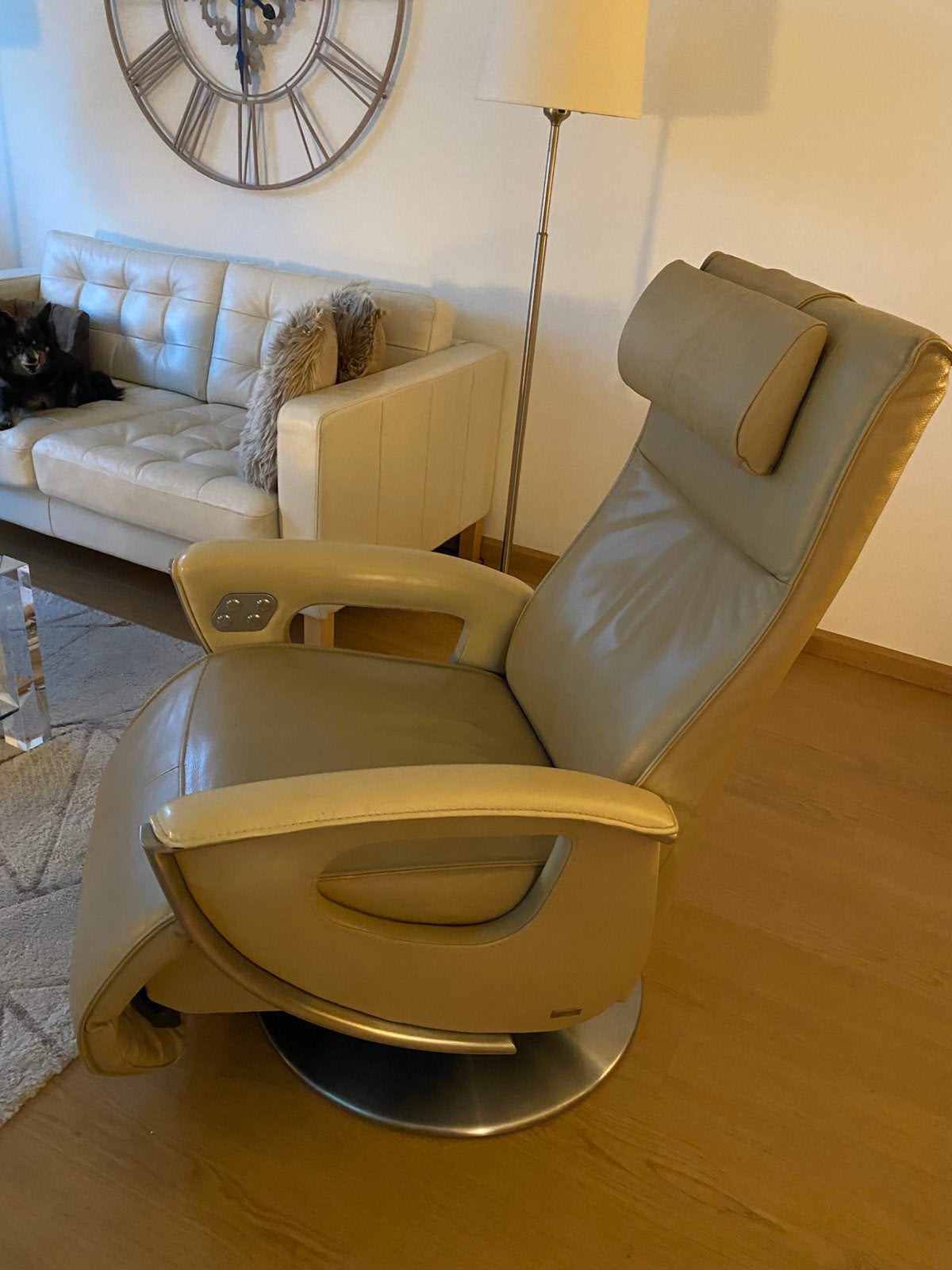 Relax fauteuil Prominent licht bruin leer € 295,00, Ophalen, Gebruikt, Minder dan 75 cm, Leer