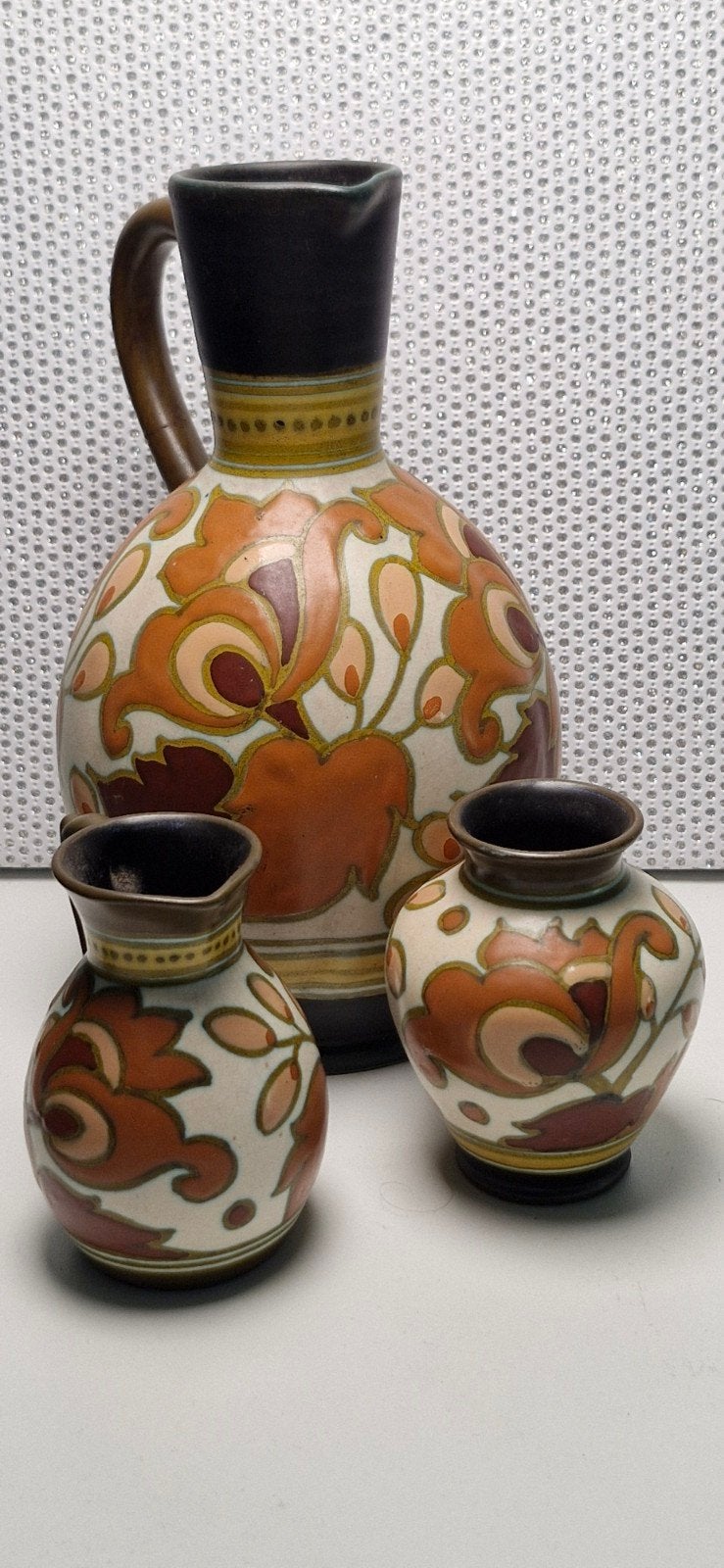 3-delige Gouda plateel set PZH – decor Assan, Ophalen of Verzenden