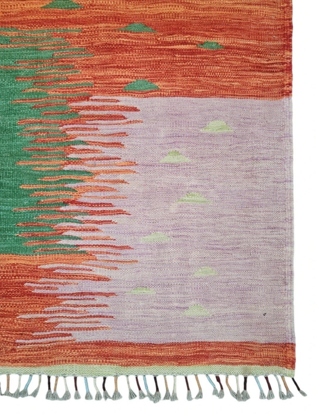 Handmade modern wol oosters Kelim tapijt Abstract 147x214cm, 100 tot 150 cm, Abstract, Modern, Bohemian, Geel, Www.hypepopup.nl