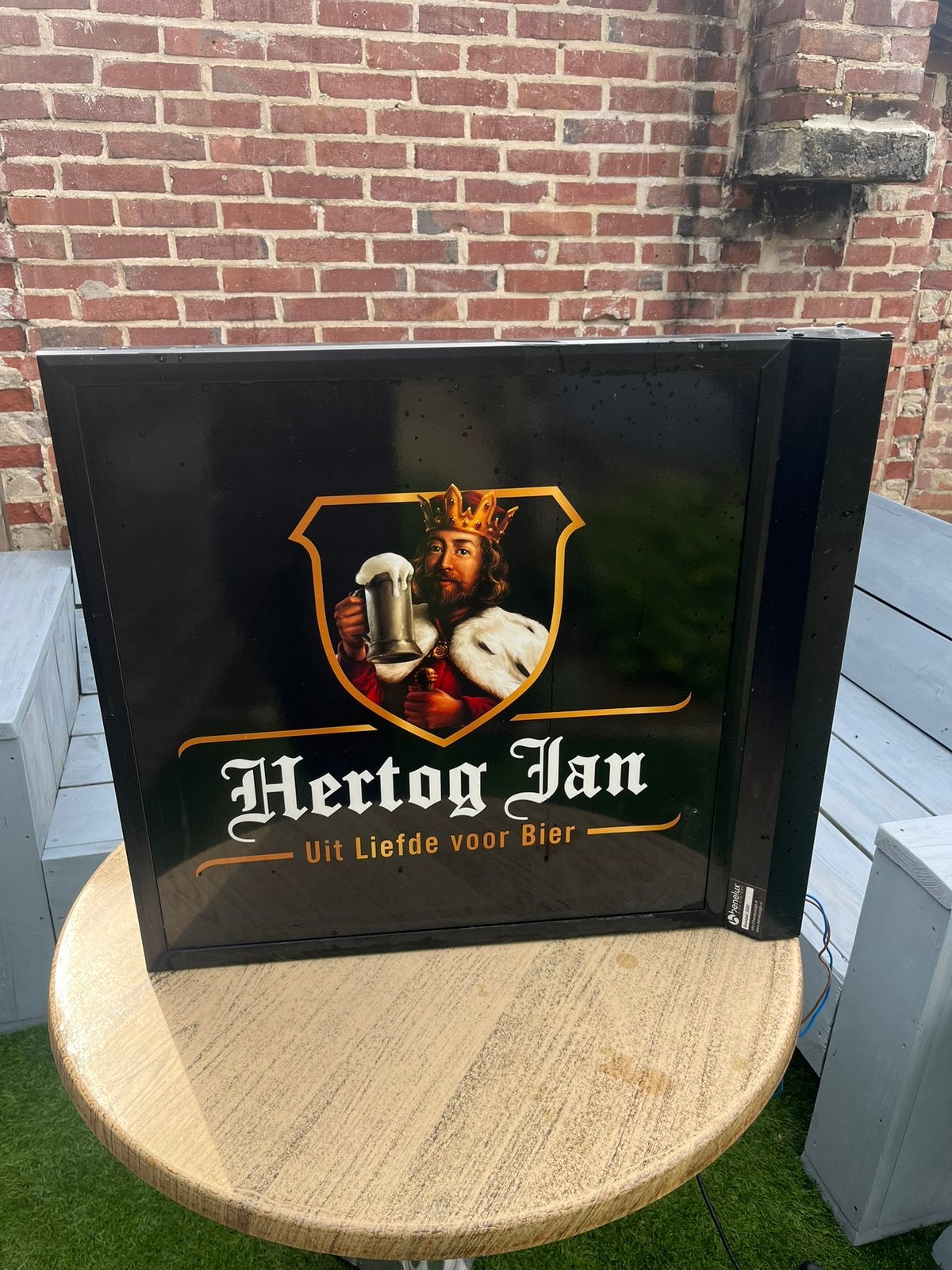 Hertog Jan, lichtbord, reclamebord, Ophalen, Gebruikt, Reclamebord, Plaat of Schild, Hertog Jan