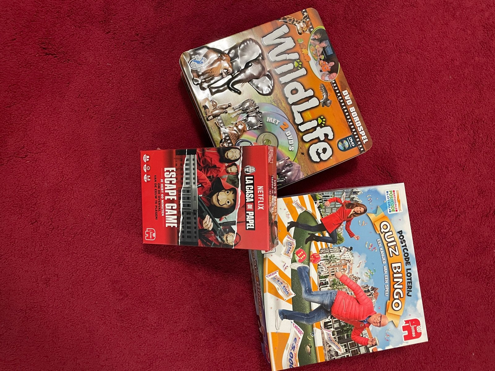 Bordspellen: Wildlife, Escape Game, Postcode Loterij Quiz, Een of twee spelers, Ophalen, Zo goed als nieuw