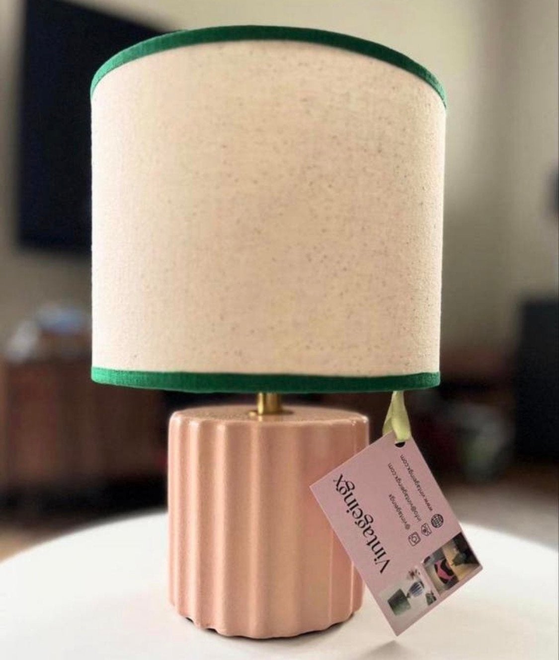 Leuke lampenkap met groen detail!, Ophalen of Verzenden, Zo goed als nieuw, Minder dan 50 cm