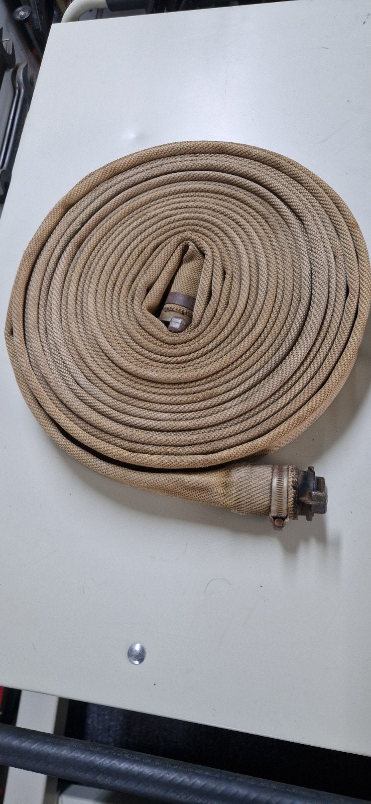 Brandweerslang 12 meter met koppelingen, Ophalen of Verzenden, Gebruikt