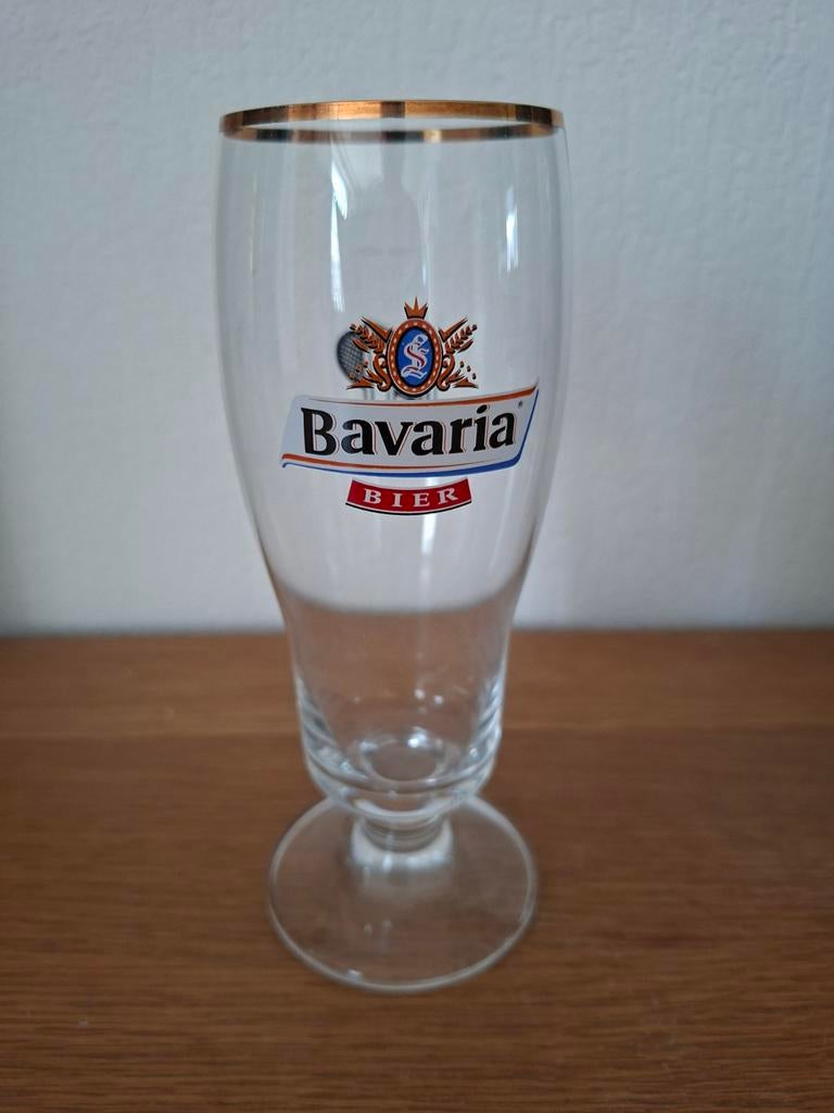 Bavaria bierglas op voet dubbeldruk, Ophalen of Verzenden, Zo goed als nieuw, Glas of Glazen, Bavaria