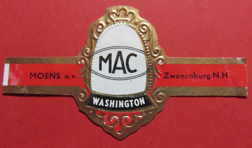 Sigarenbandje Reclamebandje Moens b.v. Zwanenburg, Verzamelen, Verzenden, Gebruikt, Sigarenbandjes