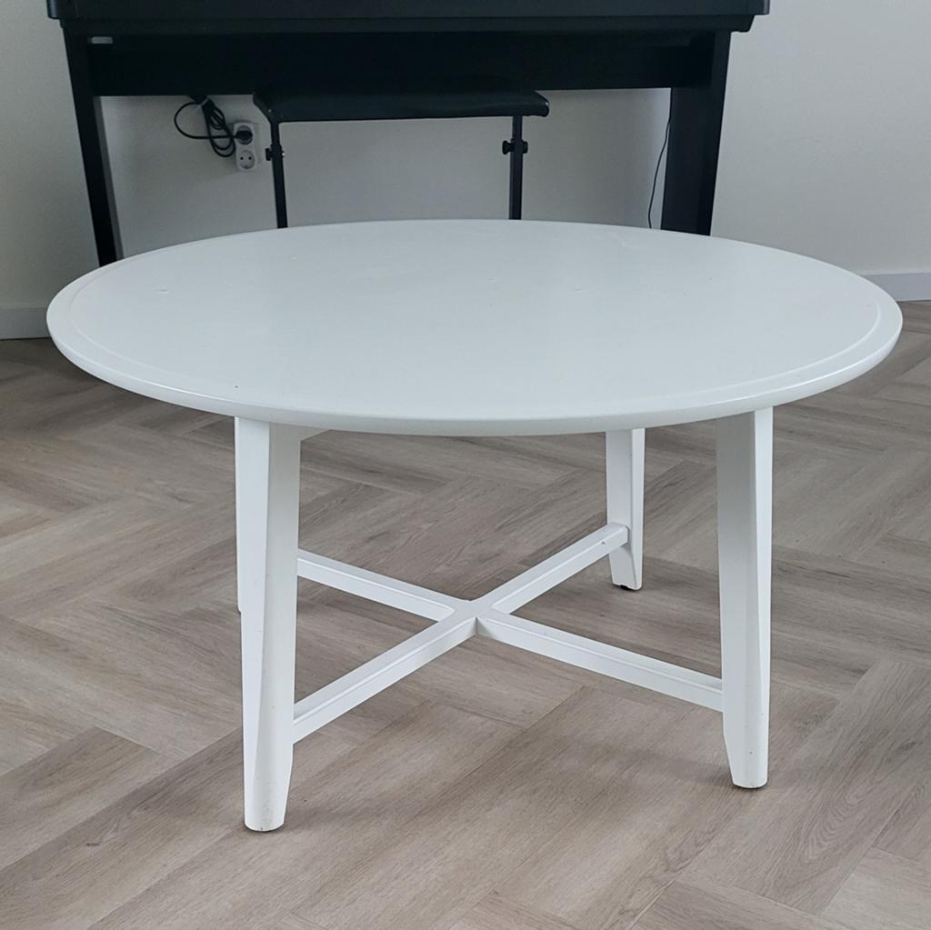 IKEA KRAGSTA salontafel wit 90 cm, Ophalen, Gebruikt, 50 tot 100 cm, Rond
