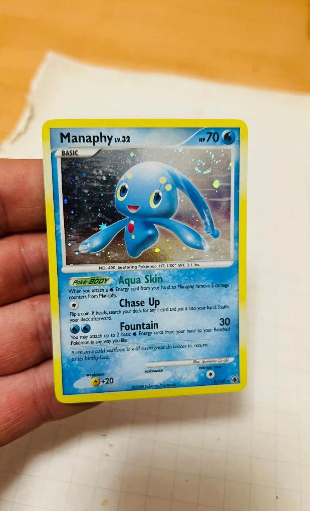 Manaphy 8/100 Holo Majestic Dawn Pokemon, Verzenden, Zo goed als nieuw, Losse kaart, Foil