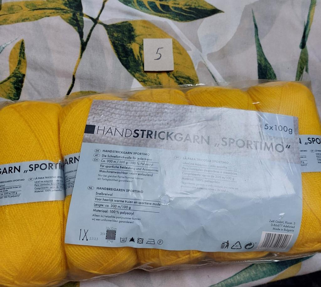 Breipakket van 5 bollen wol geel, Hobby en Vrije tijd, Ophalen of Verzenden, Nieuw, Breien of Haken, Wol of Garen