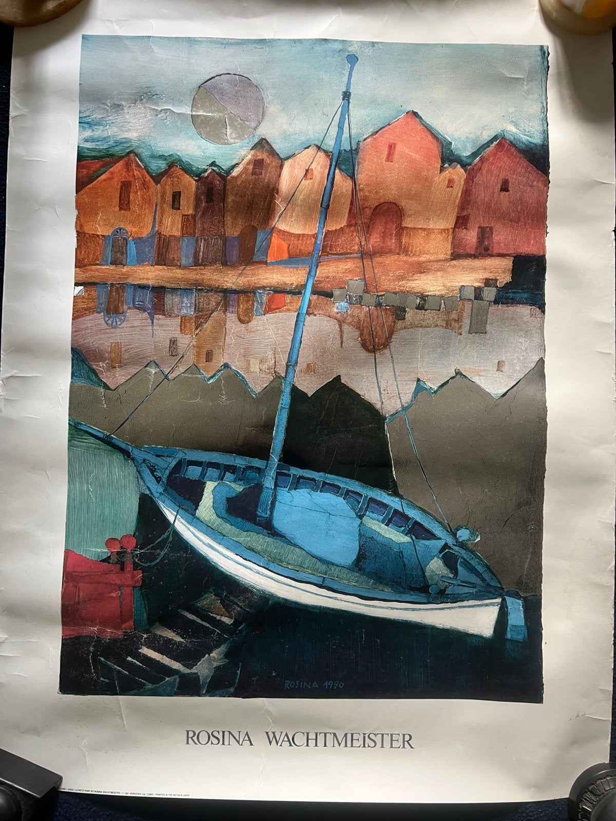 Vintage Poster Rosina Wachtmeister 1990., Rechthoekig Staand, Ophalen of Verzenden, Zo goed als nieuw, A1 t/m A3