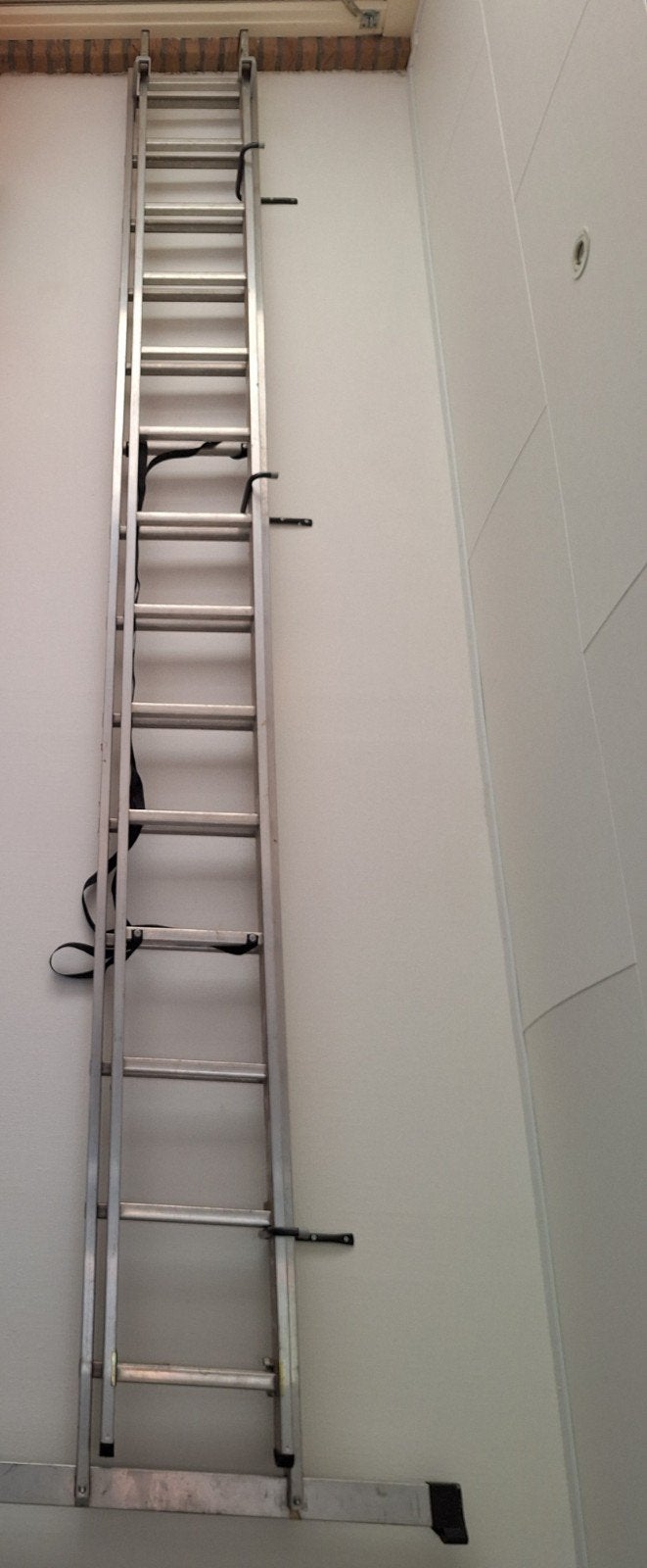 aluminium ladder ongeveer 2x 390 cm, Ophalen, Gebruikt, Ladder, Opvouwbaar of Inschuifbaar