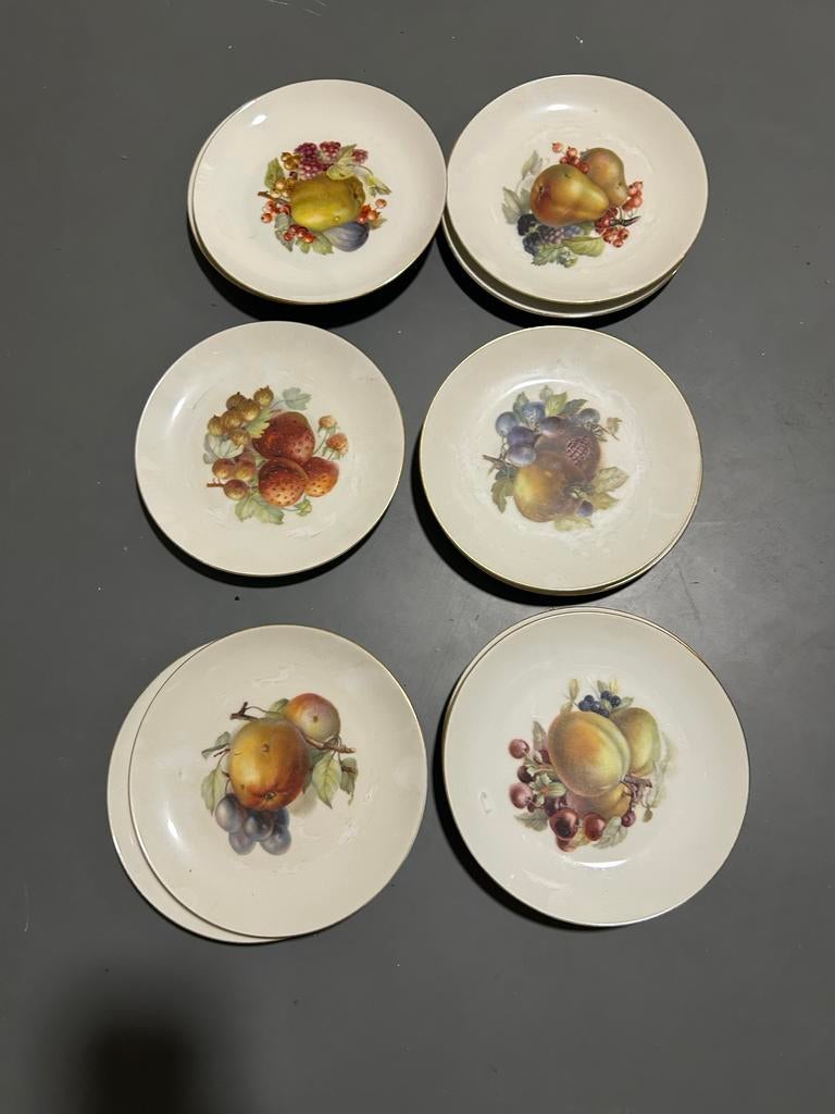 Vintage Bohemia Fruitschaaltjes - Set van 11, Ophalen of Verzenden