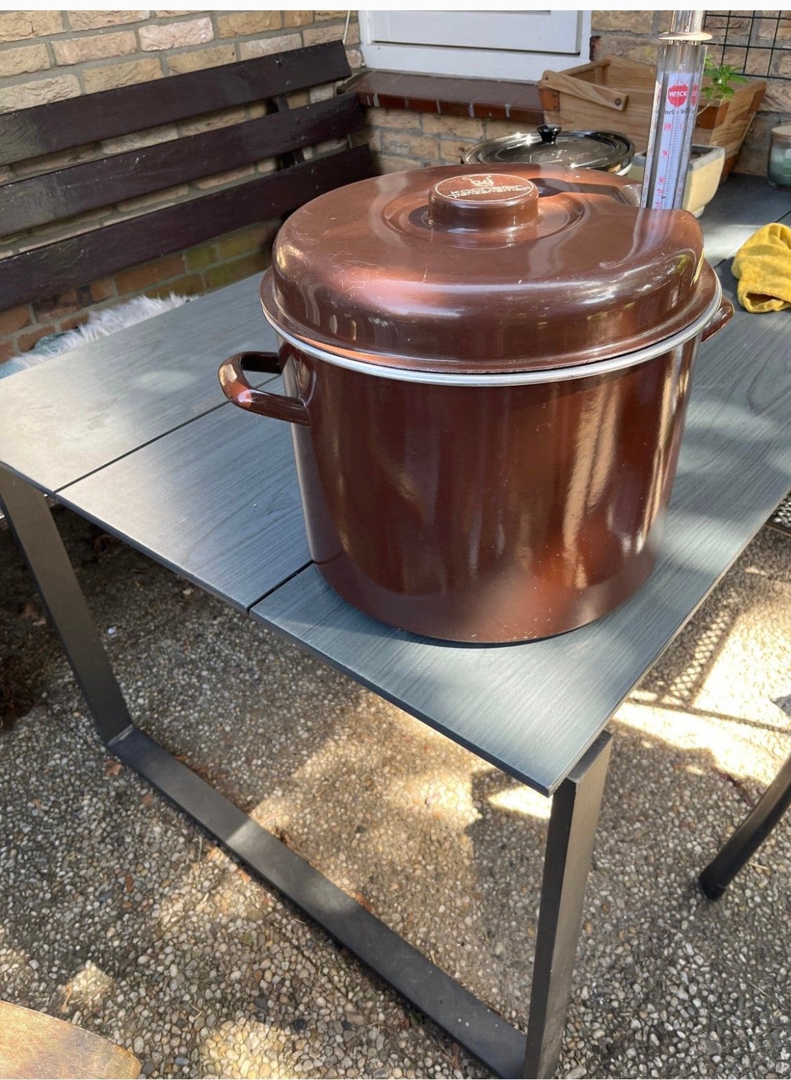 Weckketel met thermometer, Huis en Inrichting, Keuken | Potten en Pannen, Ophalen, Zo goed als nieuw, Pot, Bus of Blik