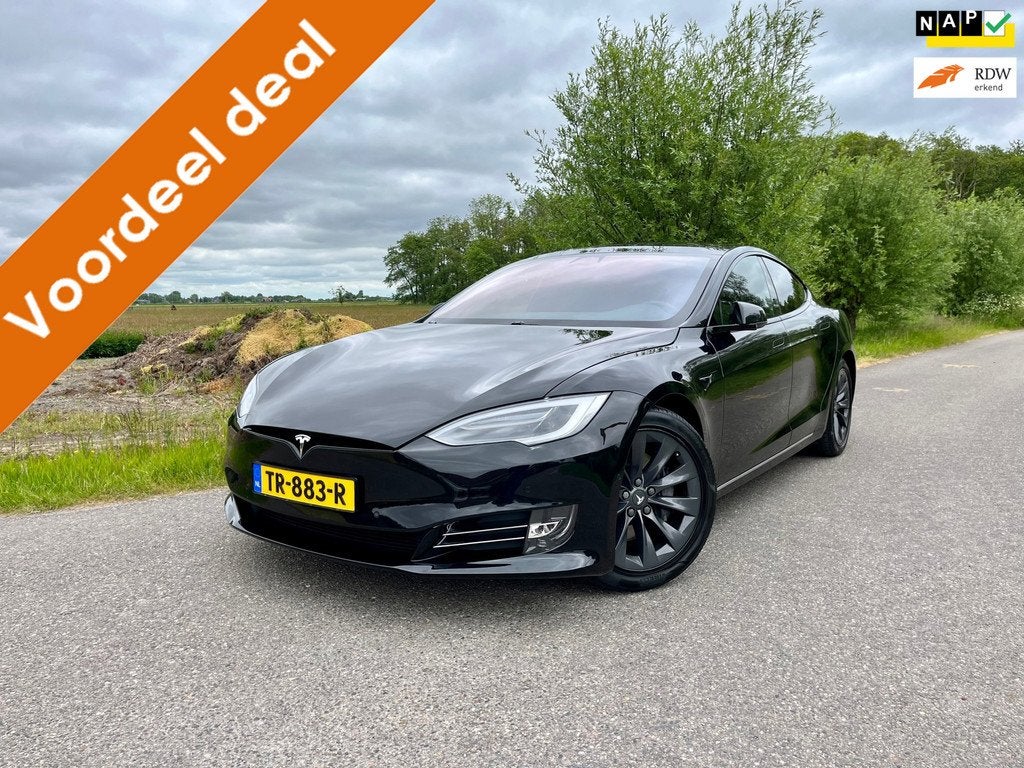 Tesla Model S 100D / BTW Auto / 1ste Eigenaar / SoH 87,3 % /, Auto's, Tesla, Zwart, 110 €/maand, Model S, Leder en Stof