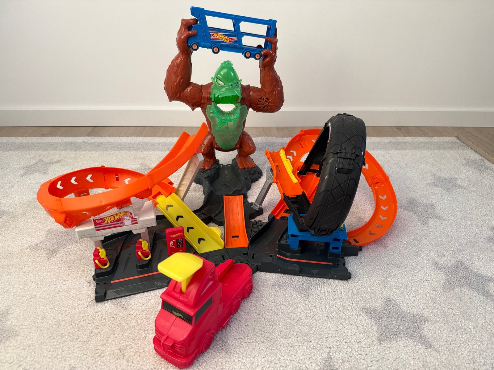 Hot Wheels baan met gorilla - Superleuk!, Ophalen, Zo goed als nieuw