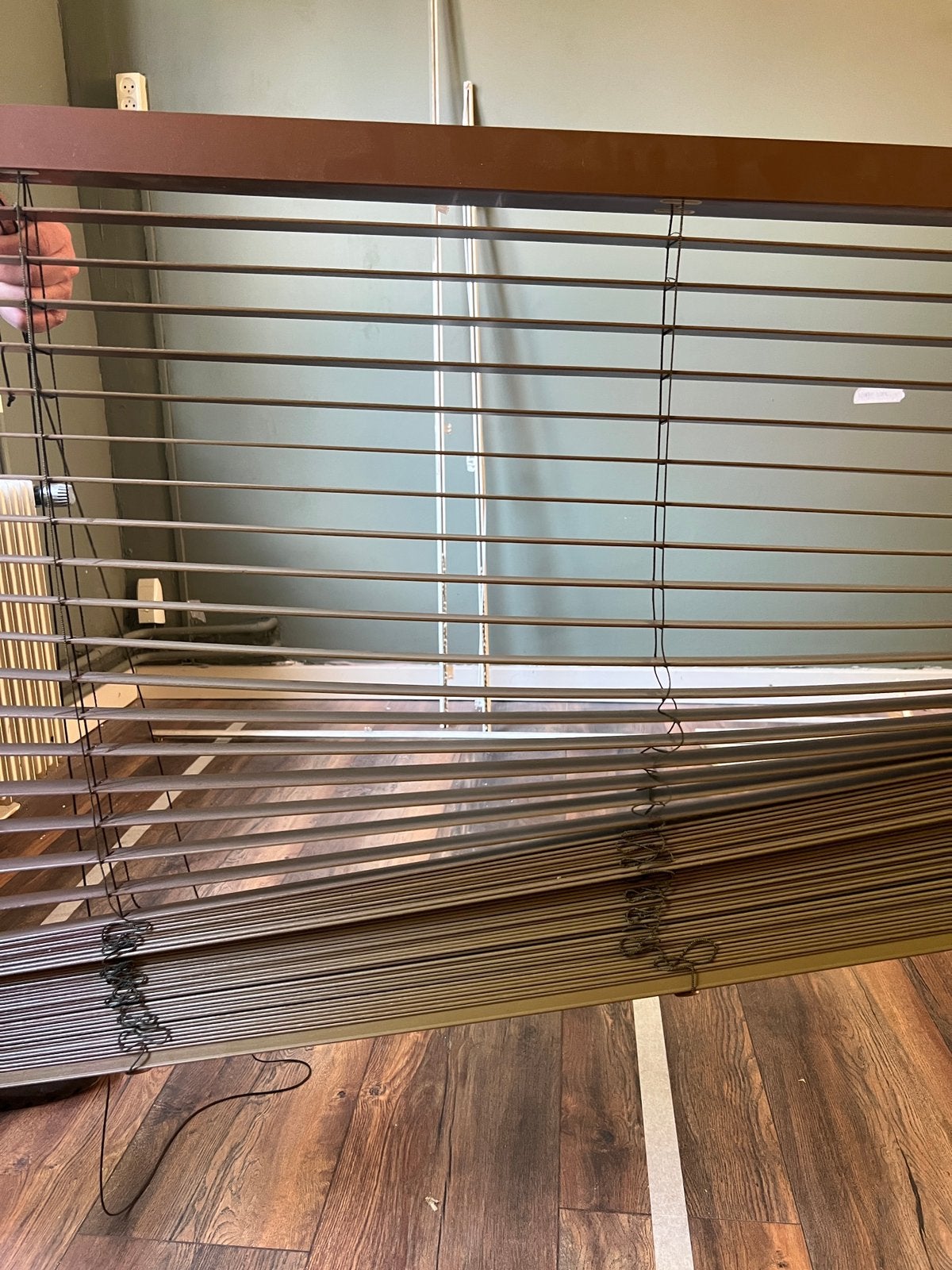 Jaloezie/luxaflex 220 lang bruin vintage, Ophalen, Jaloezie, Gebruikt, Overige merken