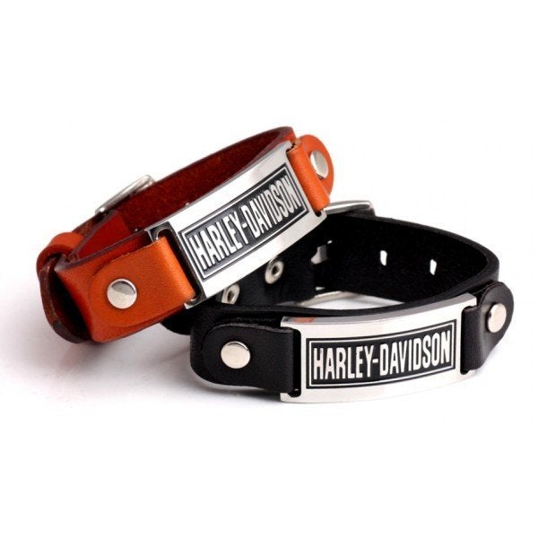Harley armband HD leder / RVS, oranje/bruin, nieuw, Ophalen of Verzenden, Nieuw zonder kaartje, Overige typen