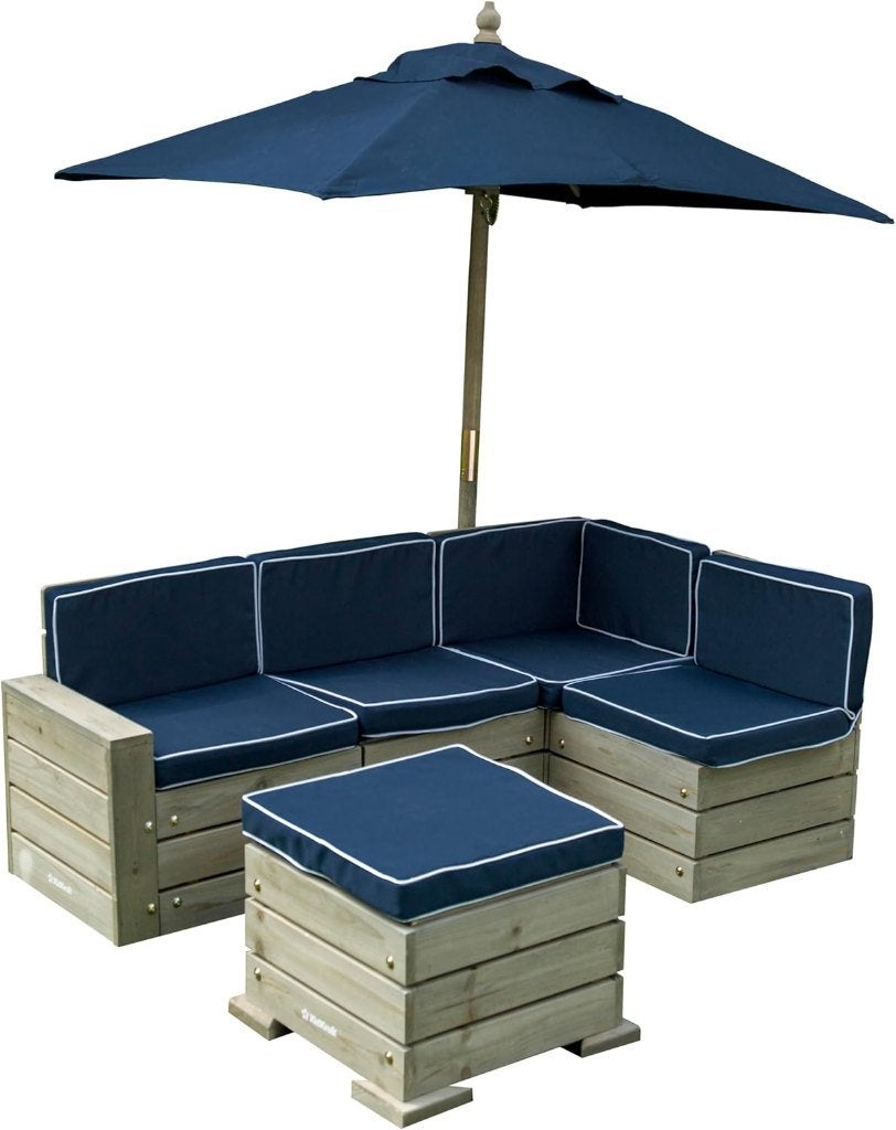 Tuinset voor kinderen met parasol en kussens NIEUW in doos, Ophalen, 4 zitplaatsen, Duitsland, Kidkraft