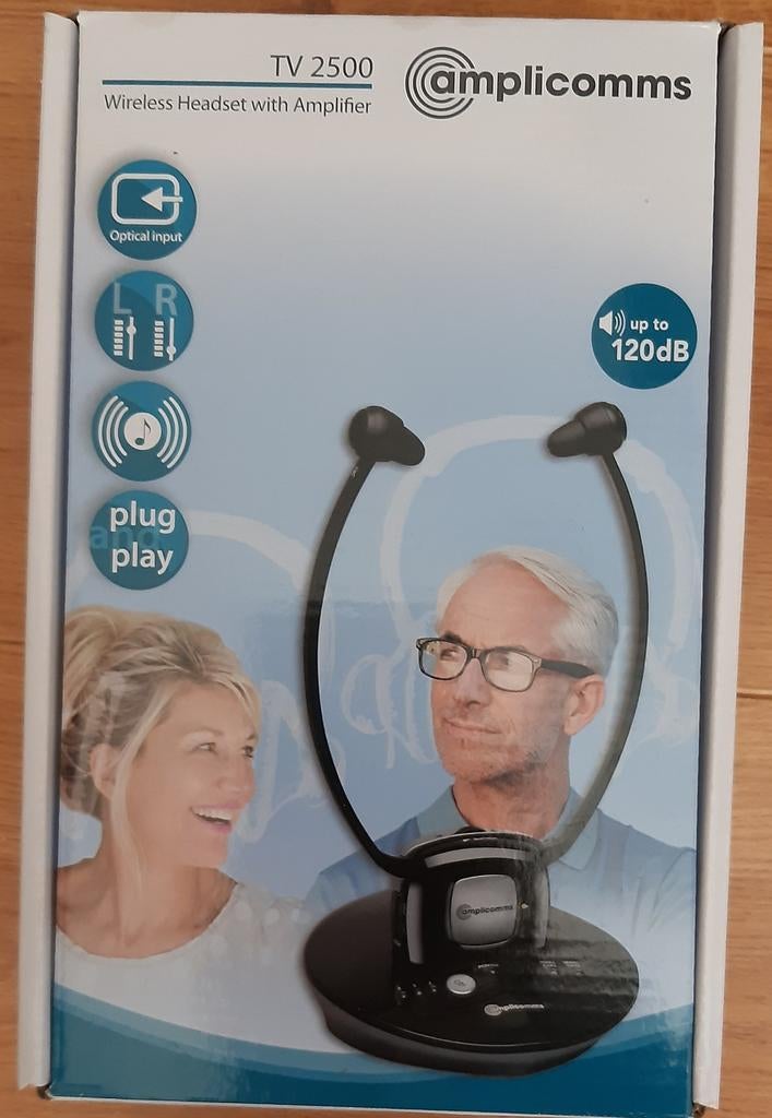 Amplicomms TV 2500 Draadloze Luisterhulp met Versterker, Audio, Tv en Foto, Koptelefoons, Overige merken, Nieuw, Ophalen of Verzenden