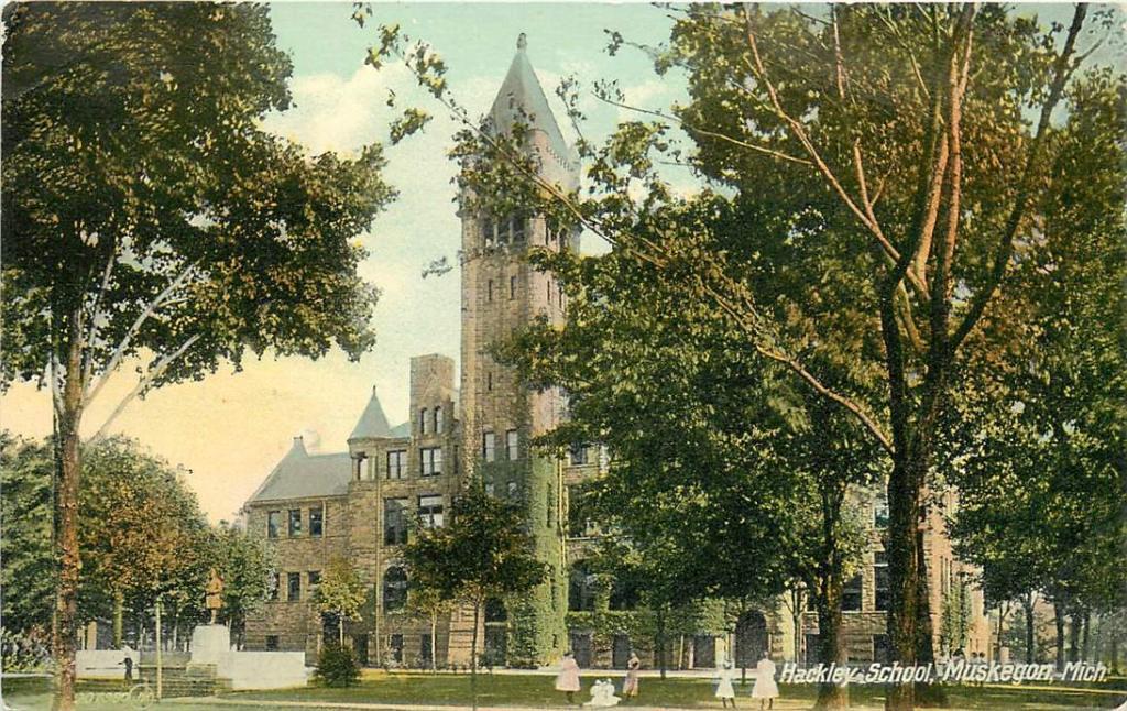 381-183-035 Muskegon Hackley School, Verzenden, Voor 1920, Overig Europa