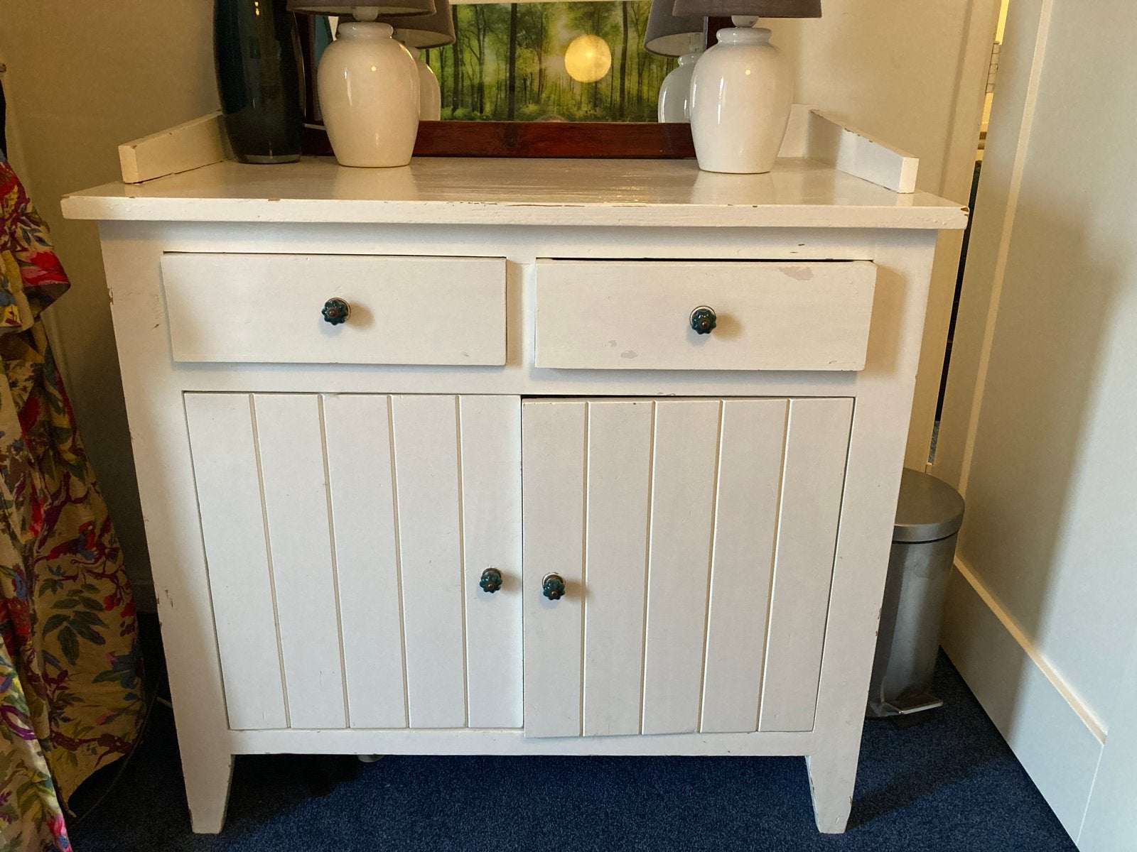 Commode met 2 laden en 2 deurtjes, Ophalen, Gebruikt, 50 tot 70 cm, 100 cm of meer