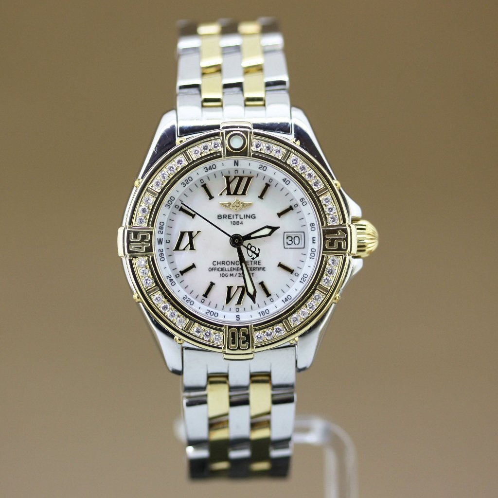 Breitling B-Class Lady D67365 MOP Diamant, Overige merken, Staal, Gebruikt, Polshorloge