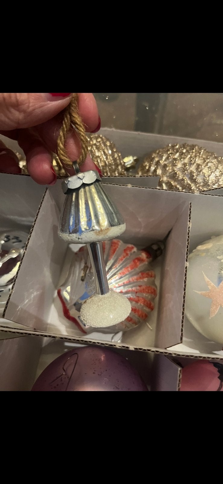 Antiek oud schemer lampje kerstbal oud, Diversen, Ophalen of Verzenden, Gebruikt