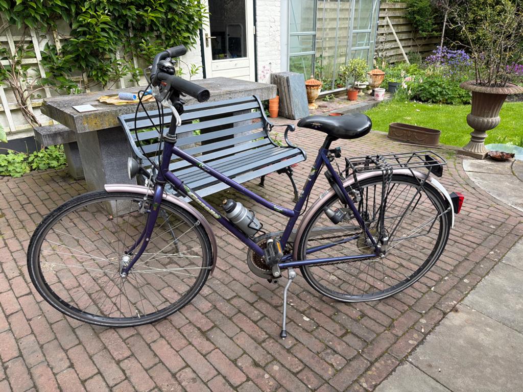 Oude damesfiets met lekke band - opknapper, Fietsen en Brommers, Fietsen | Dames | Damesfietsen, Gebruikt, Overige merken, Versnellingen