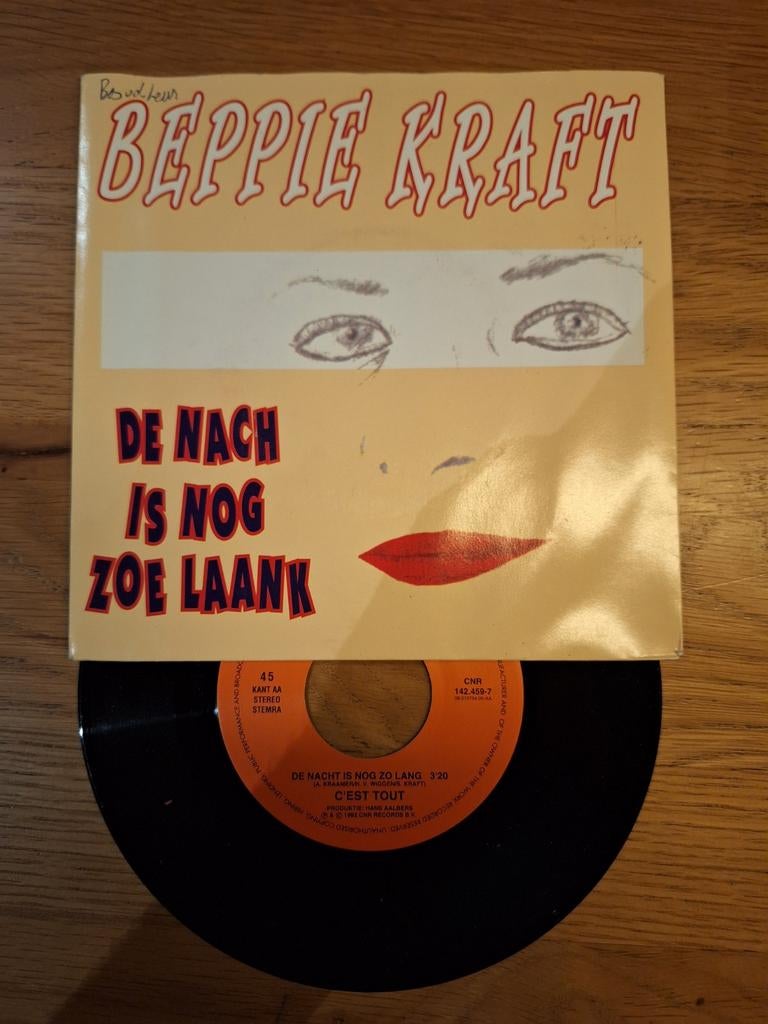 Beppie Kraft - De Nacht Is Nog Zoe Laank (Vinyl Single), Cd's en Dvd's, Vinyl Singles, Fotohoes, Verzenden, Gebruikt, Nederlandstalig