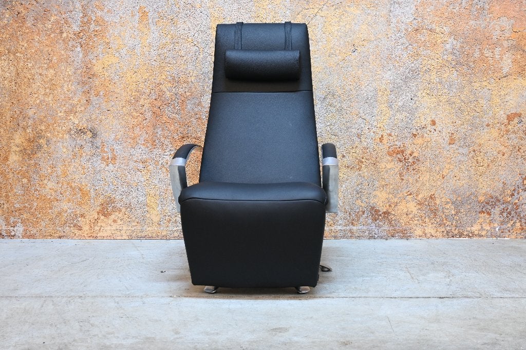 NIEUWbeklede zwarte leren Jori Brainbuilder relax fauteuil, Jori, 100 tot 125 cm, Ophalen of Verzenden, Jori