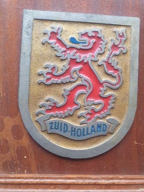 geëmailleerd koper wapen Zuid Holland op hout, Antiek en Kunst, Antiek | Wandborden en Tegels, Ophalen