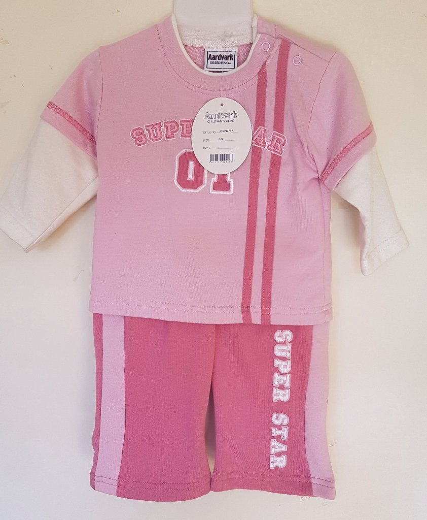2-delige meisjes set roze maat 68 NIEUW (0094) a, Kinderen en Baby's, Babykleding | Maat 68, Meisje, Aardvark, Nieuw, Ophalen of Verzenden