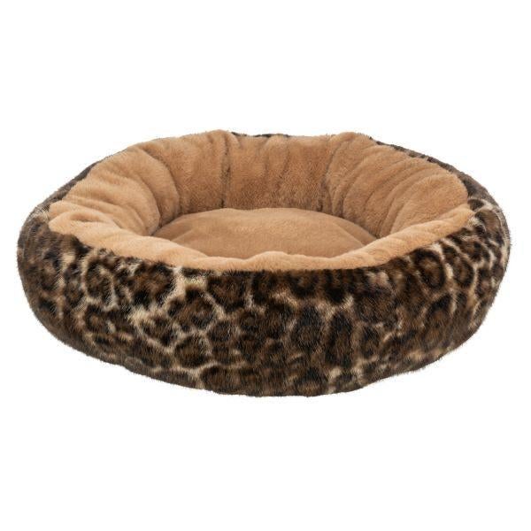 Trixie pluche ronde hondenmand met panterprint, Verzenden, Nieuw, Pluche