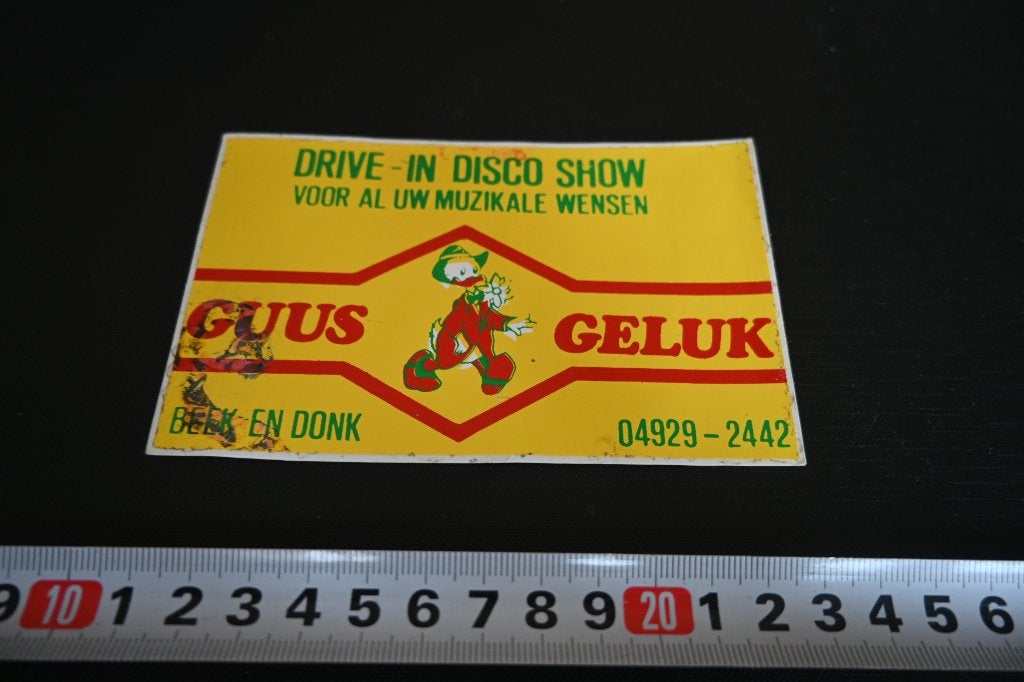 sticker Beek en Donk GUUS GELUK Drive- in Disco Show, Ophalen of Verzenden, Zo goed als nieuw