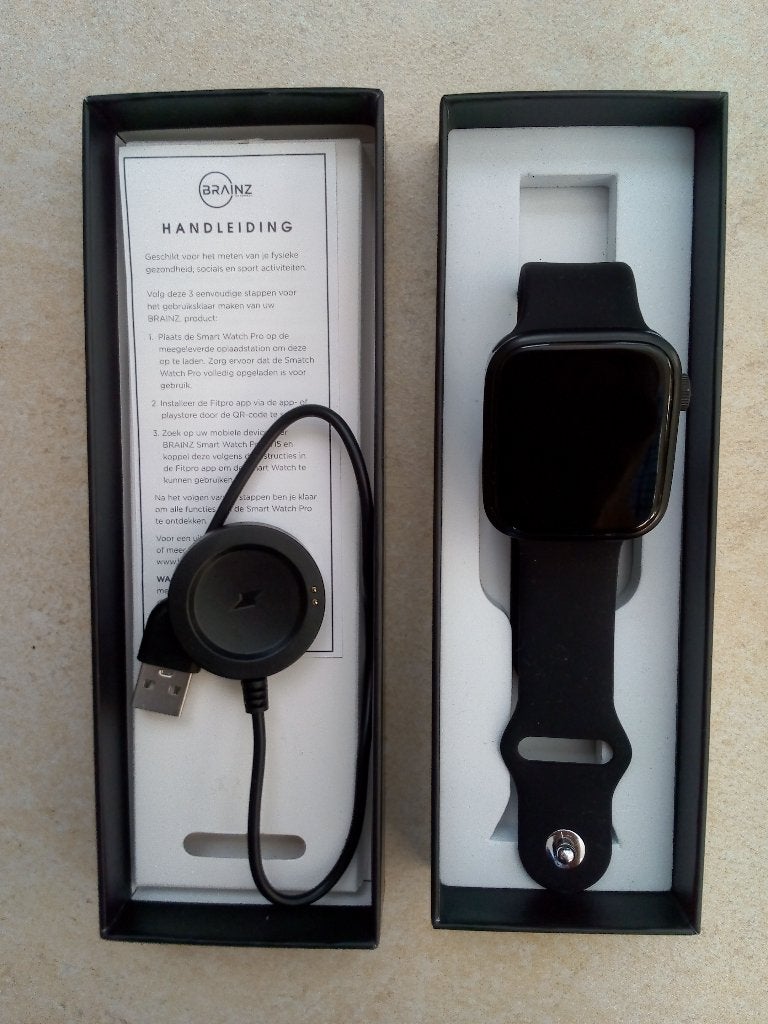 Brainz Smart Watch Pro, Ophalen of Verzenden, Zo goed als nieuw, Zwart, Android