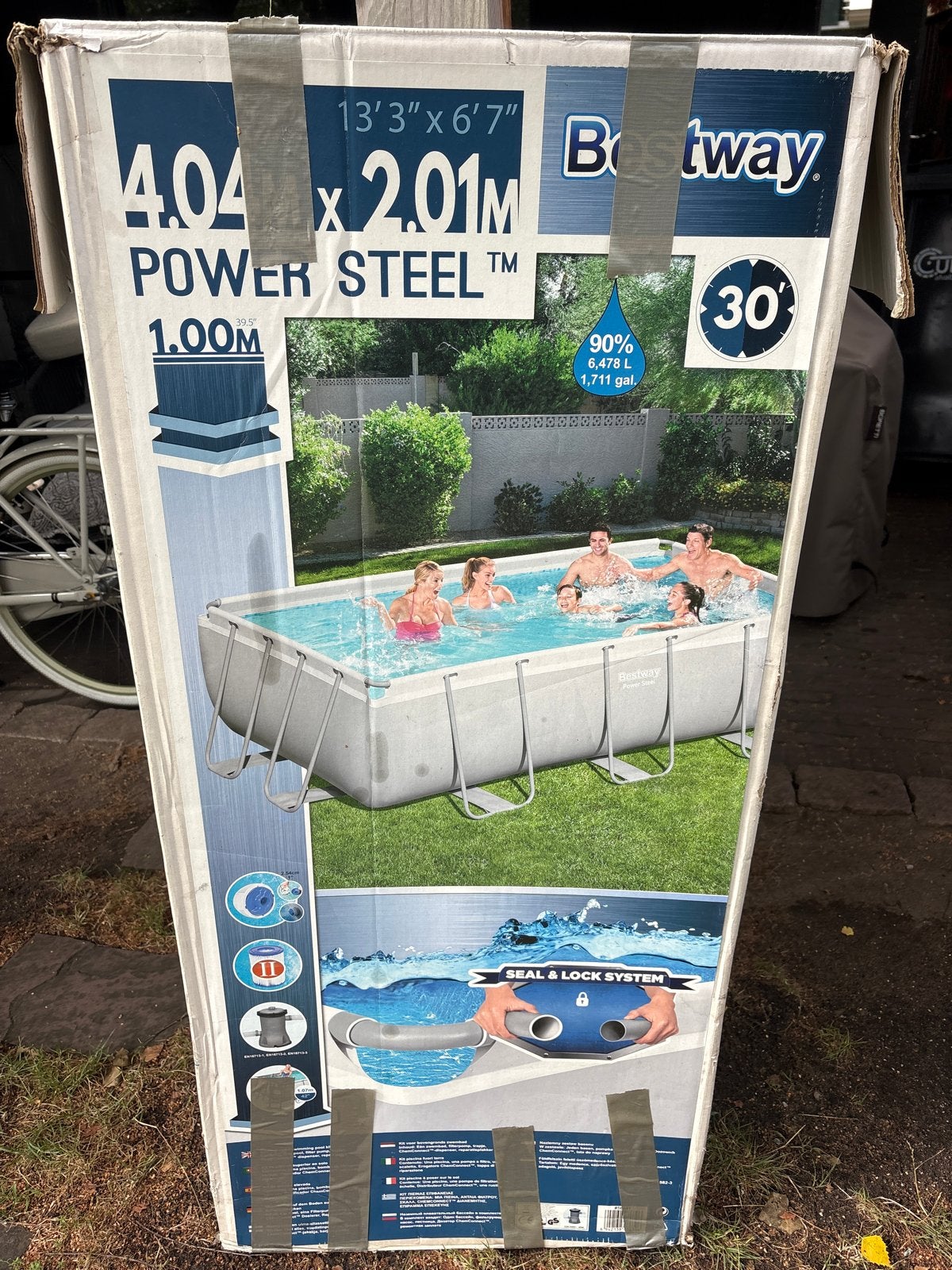 Bestway Power Steel Opzetzwembad 4.04 x 2.01 x 1.00M, Ophalen, 200 tot 300 cm, 80 tot 120 cm, Zo goed als nieuw