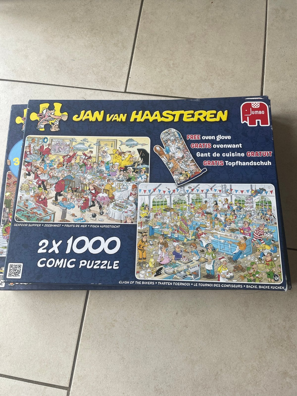 Jan van Haasteren 2x1000 Comic Puzzel Zeebanket Taarten Toer, Hobby en Vrije tijd, Denksport en Puzzels, Ophalen