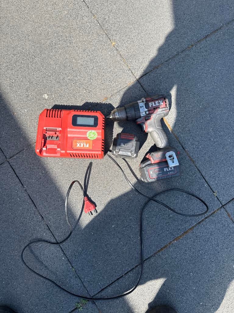 Flex 18V Boor-/Schroefmachine met 2x 5.0Ah Accu's, Ophalen of Verzenden, Zo goed als nieuw, Minder dan 400 watt, Boor- en Schroefmachine