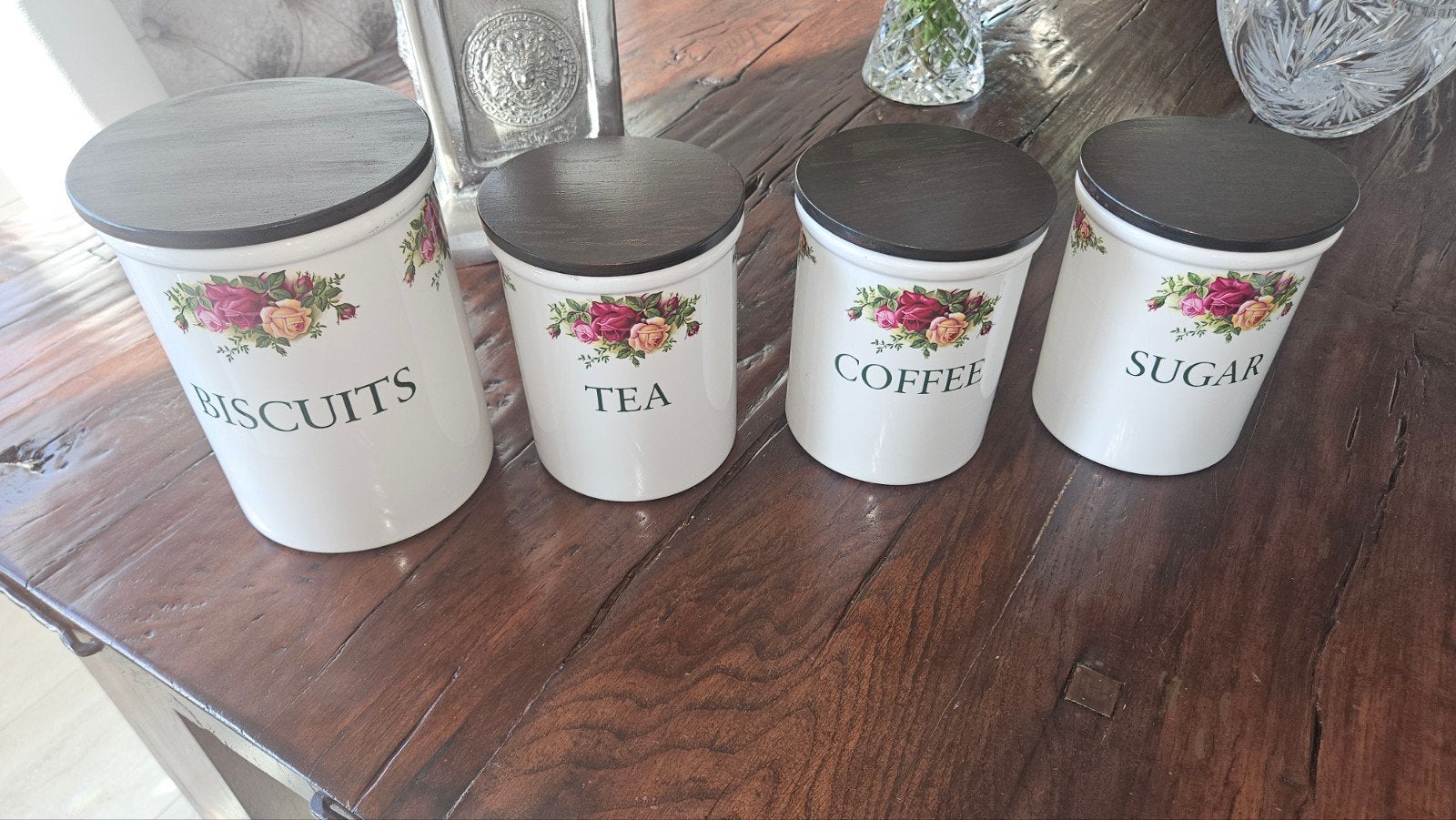 Royal Albert Old Country Roses potten coffee tea sugar koek, Ophalen of Verzenden, Overige materialen, Pot, Bus of Blik
