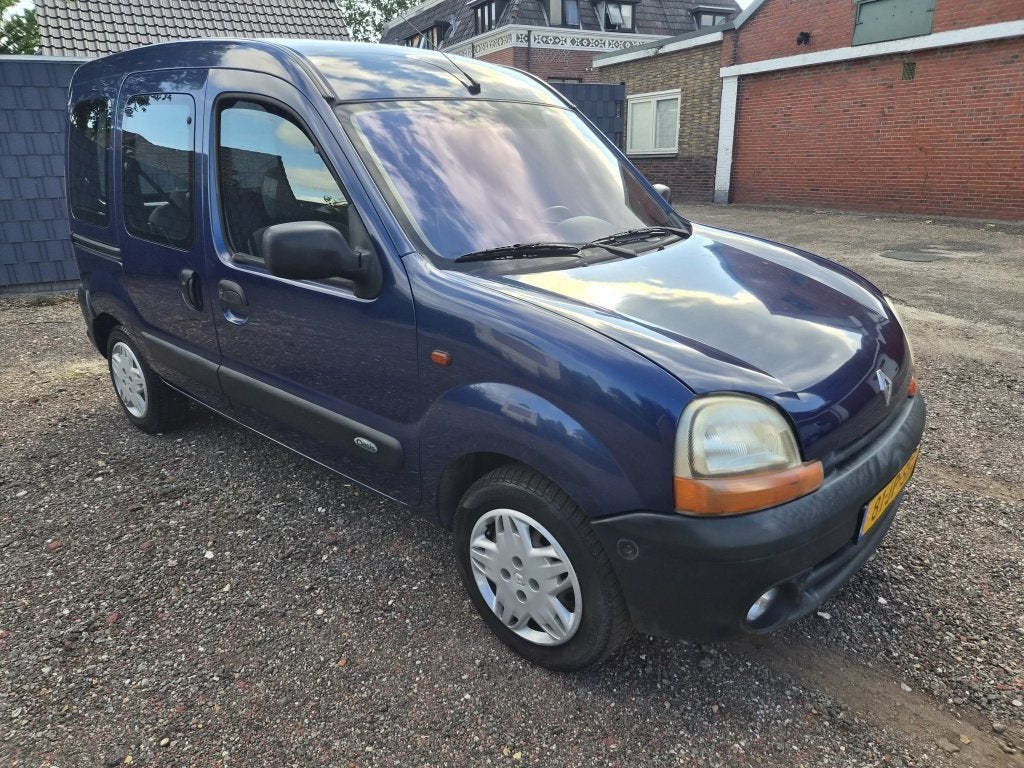 Renault Kangoo 1.6-16V Airco Apk 23-7-2027 (bj 2002), Auto's, Blauw, Origineel Nederlands, Bedrijf, Handgeschakeld
