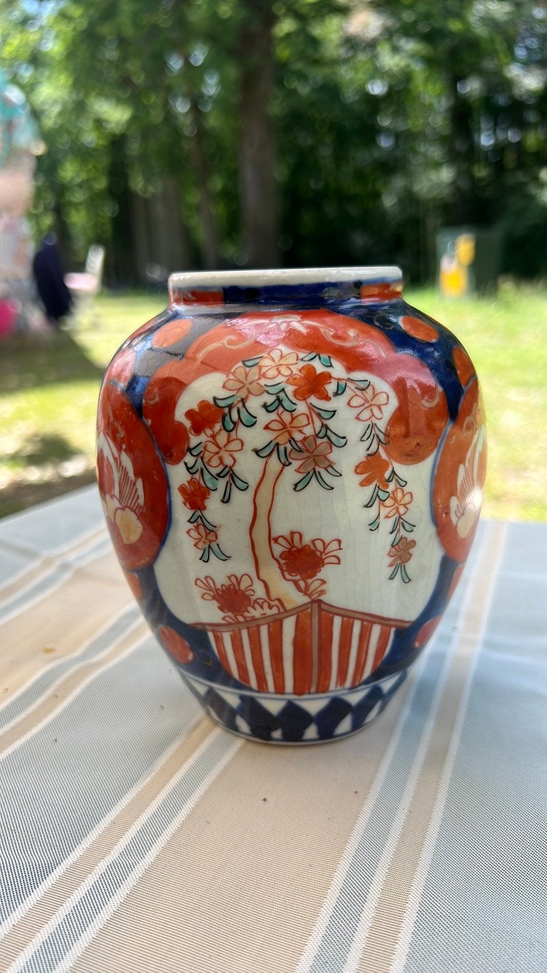 Antiek Japans Imari-vaasje 13 cm, Ophalen of Verzenden