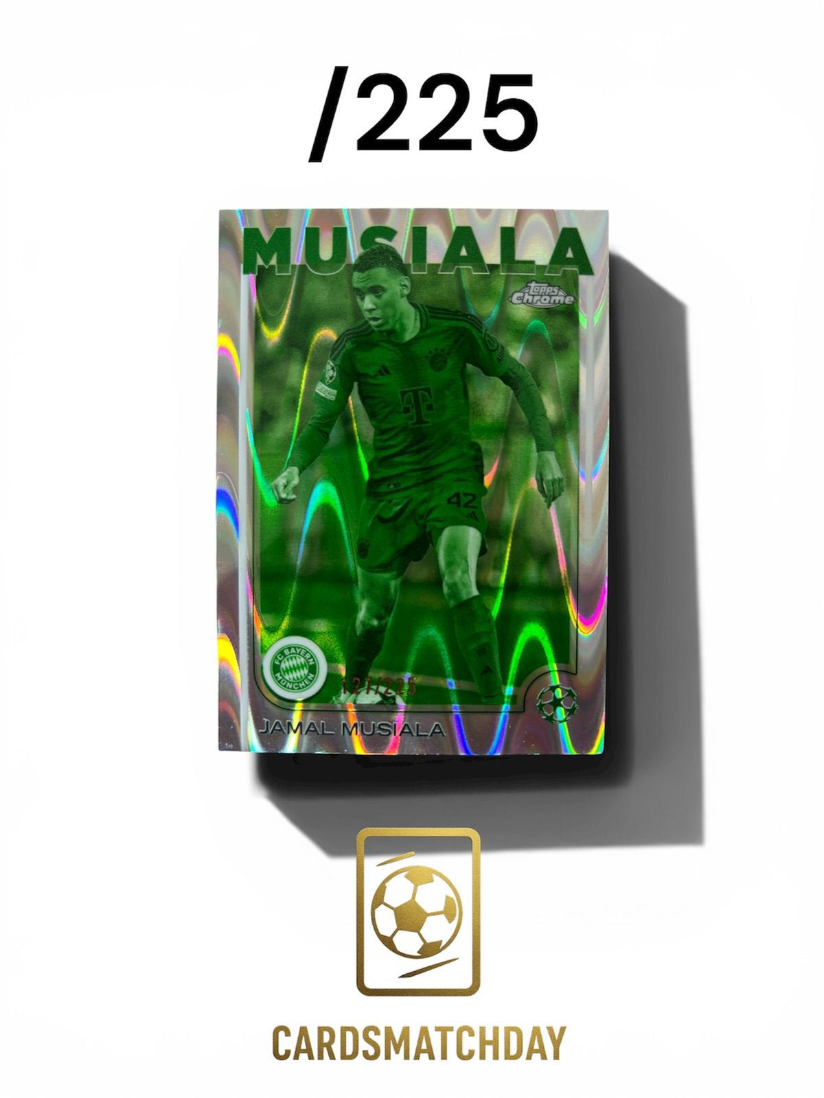 Jamal Musiala 2023-24 'Night Vision' Ray Wave Refractor /225, Ophalen of Verzenden, Zo goed als nieuw, Buitenlandse clubs, Poster, Plaatje of Sticker