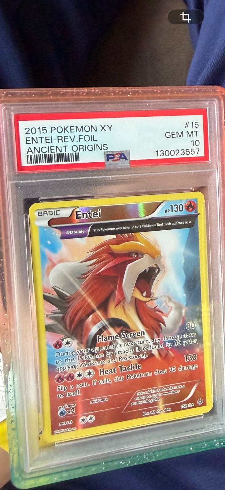 Entei reverse ancient origins psa 10, Ophalen of Verzenden, Zo goed als nieuw
