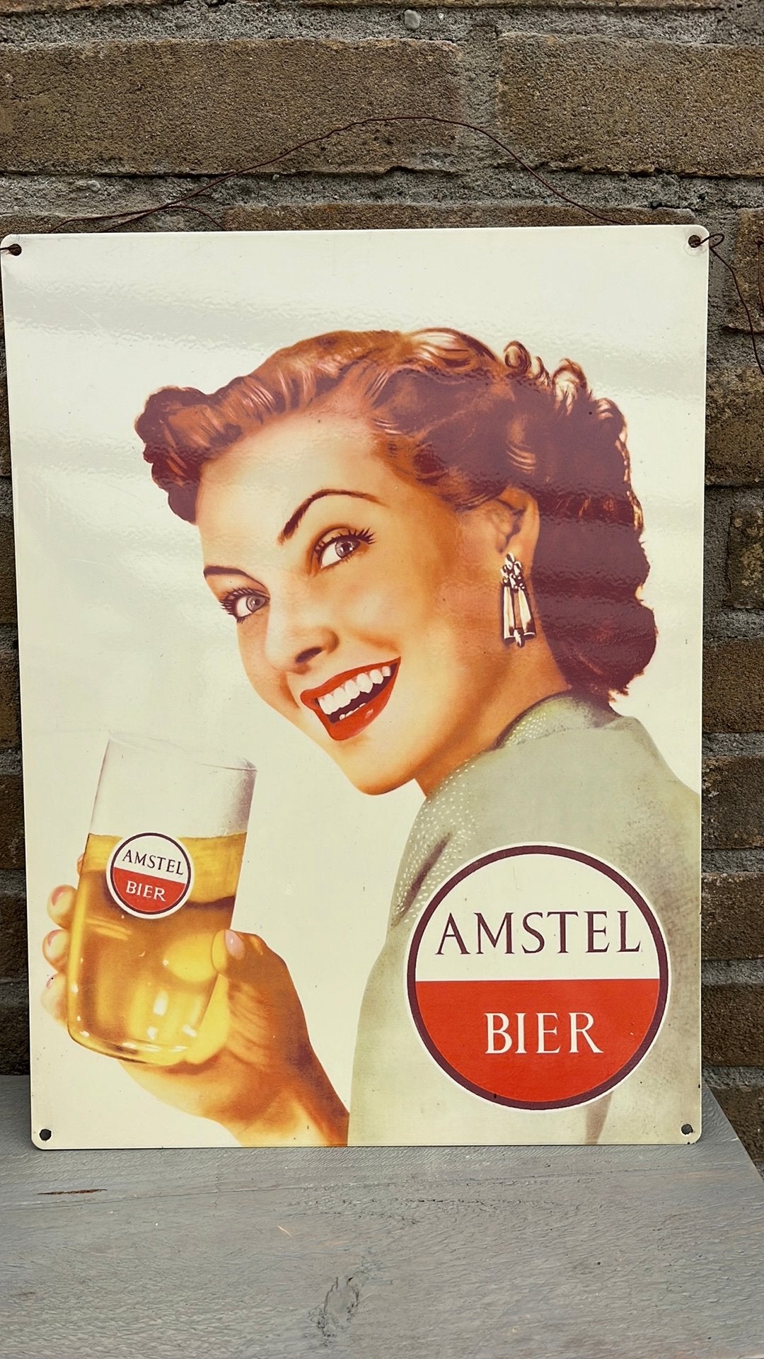 Reclamebord van Amstelbier, Ophalen, Zo goed als nieuw, Reclamebord